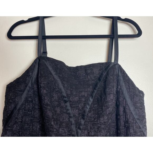 LANE BRYANT ISABEL TOLEDO DRESS 16 BLACK METALLIC DECO SEAMED FISHTAIL HOLIDAYS - Picture 6 of 12